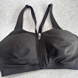 Victoria's Secret Black Front-Zip Sports Bra